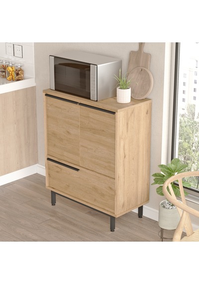 Robin Home Lidya Mikrodalga 3 Kapaklı Metal Ayaklı Mutfak Dolabı