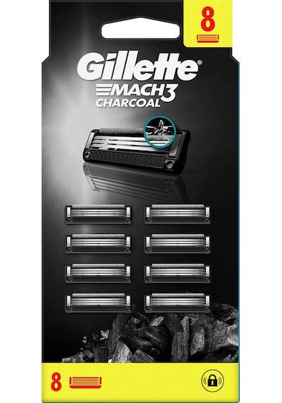 Gillette Mach3 Charcoal Avantajlı Yedek Tıraş Bıçağı 8'li