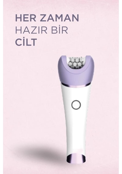 Tep-02 Beyaz 6 Başlıklı Yüz+koltuk Altı+bikini Bölgesi+bacak Islak Ve Kuru Kablosuz Epilatö Beyaz