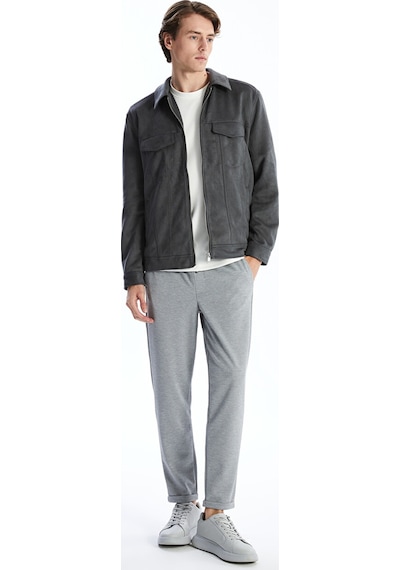 Lcw Vision Yeşil Slim Fit Gömlek Yaka Süet Erkek Ceket