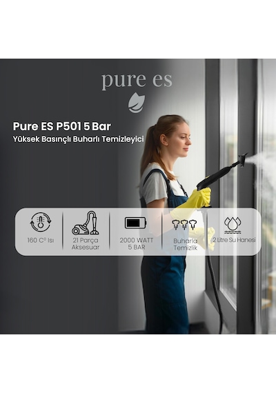 Pure Es P501 Yüksek Basınçlı Buharlı Temizleyici