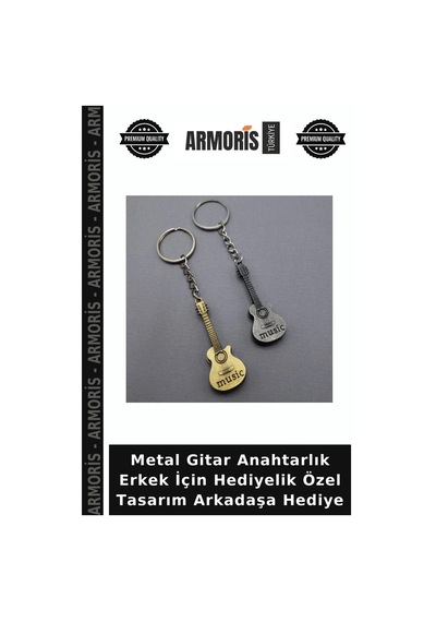 Metal Gitar Anahtarlık Erkek İçin Hediyelik Özel Tasarım Arkadaşa Hediye