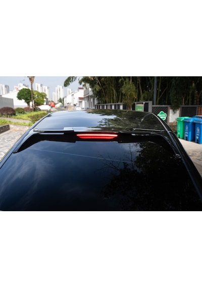 Tesla Model Y Legacy Ve Juniper İçin Uyumlu Cam Üst Spoiler Düz Model Parlak Siyah