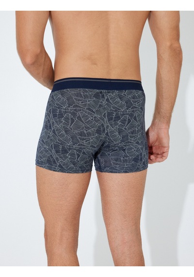 Koton 3'lü Boxer Seti Yaprak Baskılı Çok Renkli Pamuklu Gri 5wlm90020mk Gri