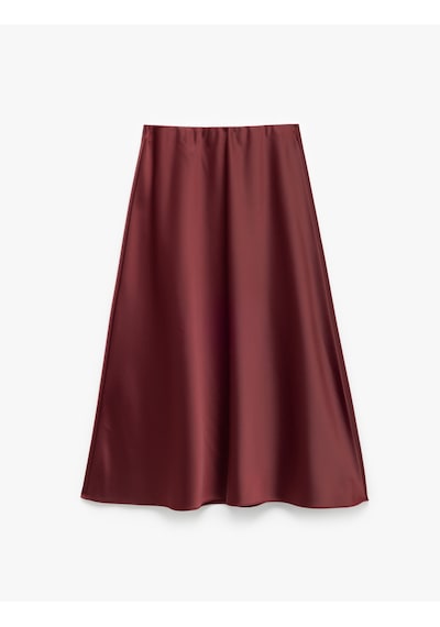 Koton Standart Bel Kloş Midi Boy Saten Etek Bordo 6wak70043uw Bordo Koton Standart Bel Kloş Midi Boy Saten Etek Bordo 6wak70043uw Bordo