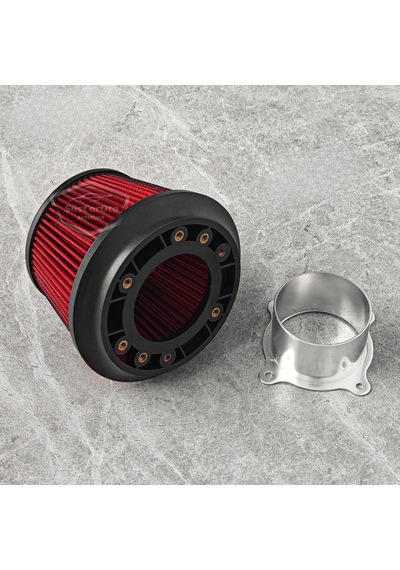 Apexi Universal Performans Ve Ses Arttırıcı Aparatlı Açık Hava Filtresi Seti +6 Hp Dual Funnel Kırmızı 76 Mm
