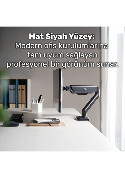 Npo Std46012b Airgrip 17"-32" Ergonomik 360 Amortisörlü Vesa Tek Kol Monitör Tutucu