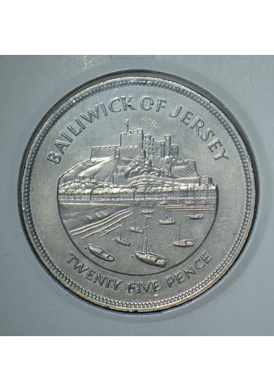 Jersey 25 Pence 1977 Kraliçe Iı. Elizabeth Tahtaçıkışının 25. Yılı 38,6 Mm 28,28 Gr. Kapamada Çil.