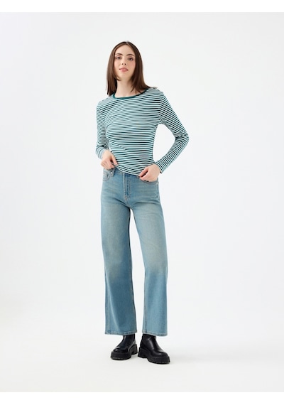 Slim Fit Kadın Tshirt U.kol Yeşil
