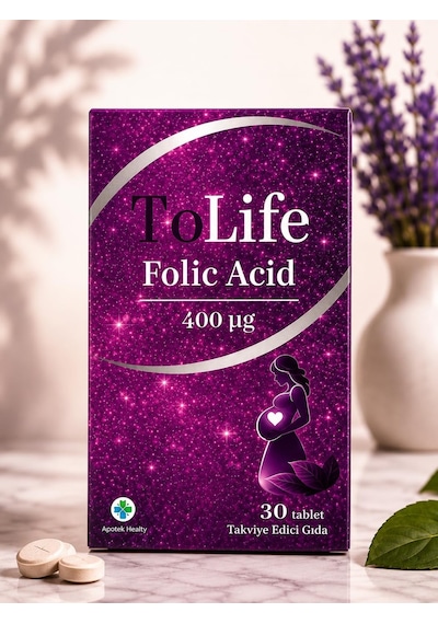 Tolife Folic Acid 400 Μg + Vitamin B6 İçeren Takviye Edici Gıda 30 Tablet