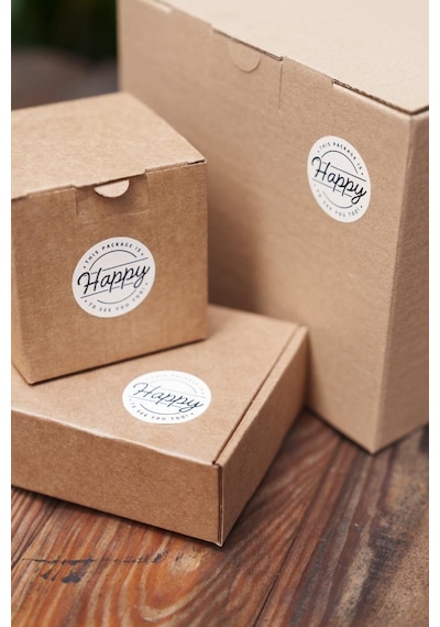 Rufus Concept This Package İs Happy To See You Too Dairesel Etiket 100 Adet Beyaz