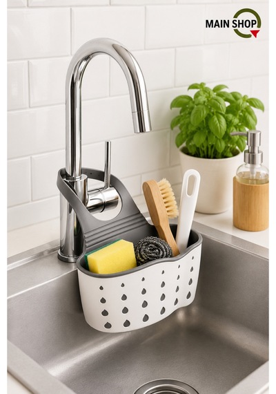 Mainshop 1 Adet Mutfak Sepeti Asılı Lavabo Mutfak Banyo Düzenleyici Depolama Rafı Sepet Süzgeç M-1889 Çok Renkli