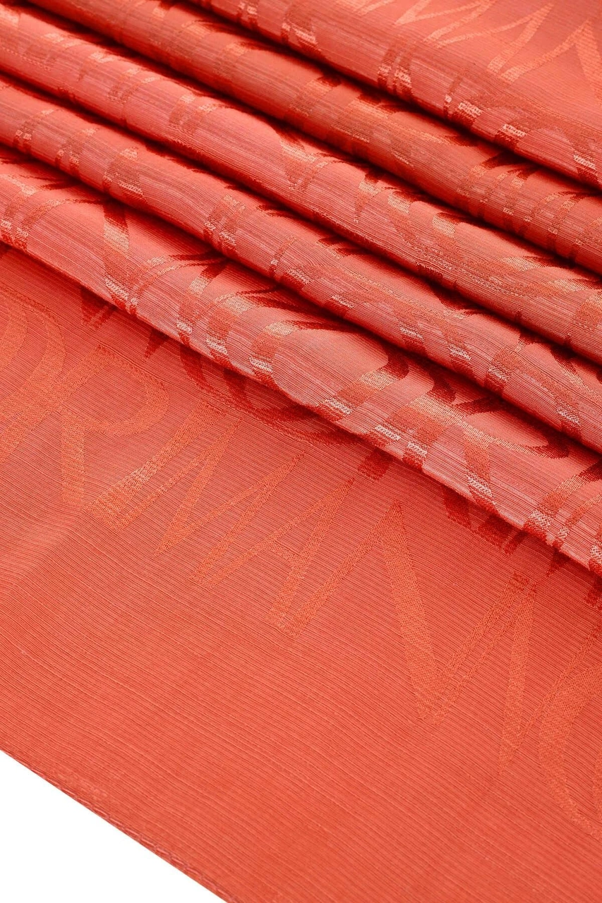 Imannoor İmza Monogram Bordo Shiny Jakar Şal 70x200 Şeftali