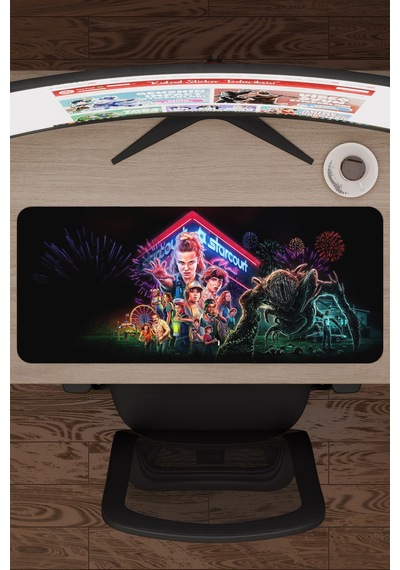 Stranger Things V2 70x30 Xl Gaming Kauçuk Kaymaz Taban Mouse Pad Fare Altlığı