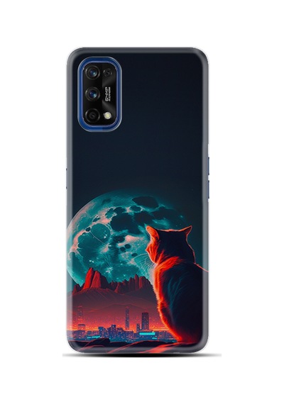 Realme 7 Pro Kılıf Boutique Baskılı Resimli Dalgın Kedi Pcode -074
