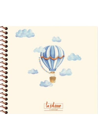 16x15 Cm Çizgisiz 50 Yaprak Sert Kapak Telli Defter 60 Gr Krem Rengi Kağıt Balon Desen Mor