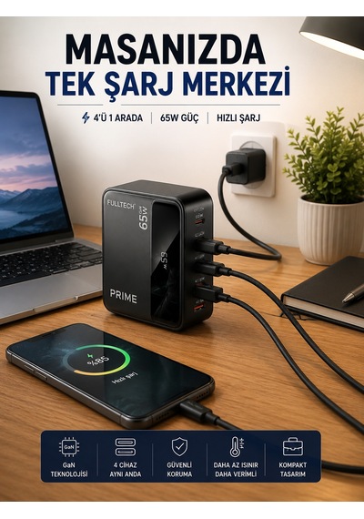 4 Cihazı Aynı Anda Destekleyen Şarj İstasyonu Android