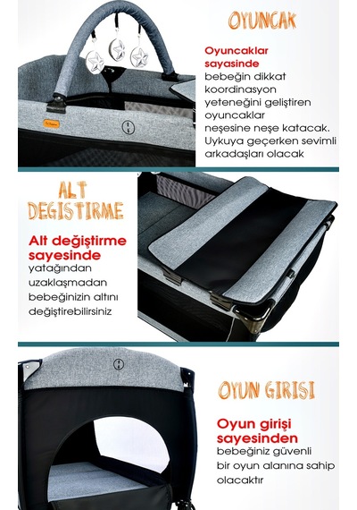 Baby Home 560 Golite Bebek Oyun Parkı Park Yatak 70 x 110 CM