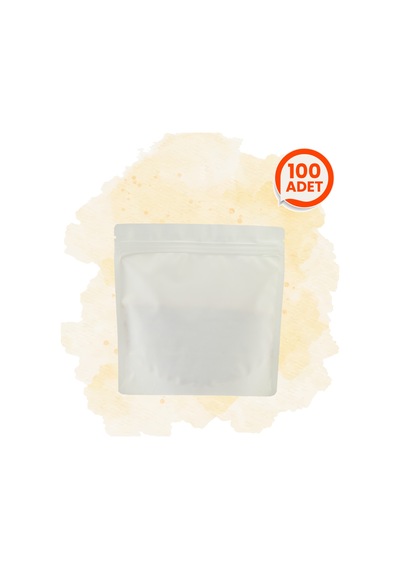 Beyaz Kilitli Doypack Ambalaj Poşeti - Alt Körüklü 19x18 Cm 100 Adet