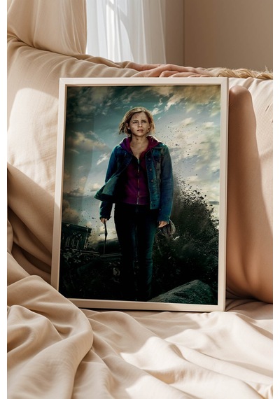 Hermione Granger Savaş Portresi Çerçeveli Tablo - Lüks Harry Potter Karakter Posteri Duvar Dekoru Beyaz Hermione Granger Savaş Portresi Çerçeveli Tablo - Lüks Harry Potter Karakter Posteri Duvar Dekoru Beyaz