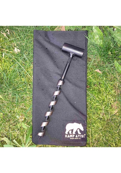 Kamp Ayısı Delme Çapı 18 Mm - Çantalı Bushcraft İsveç El Burgusu Siyah