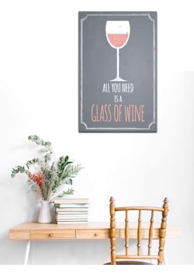 Ayrex Kağıt Duvar Posteri All You Is A Glass Of Wine Retro Drtr0118
