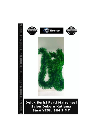 Delux Serisi Parti Malzemesi Salon Dekoru Kutlama Süsü Yeşil Sim 2 Mt