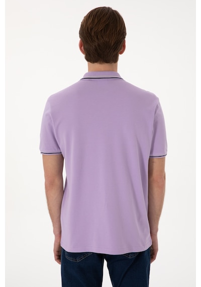 U.S. Polo Assn. Erkek Regular Fit Polo Yaka Lila Basic Tişört 50306011-VR034