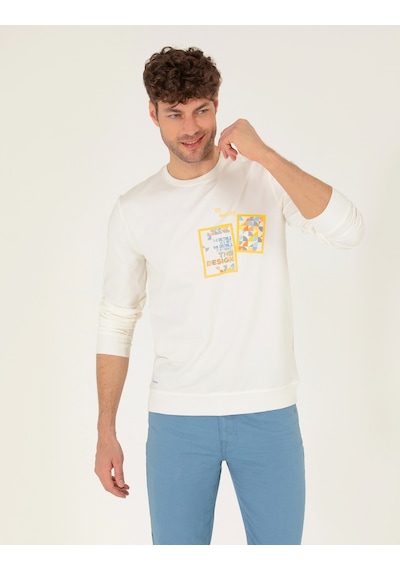 Pierre Cardin Erkek Ekru Sweatshirt 50264212-vr019 Ekru