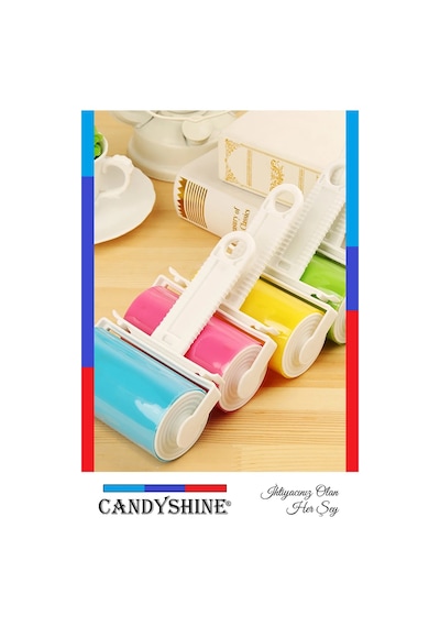 Candyshine Yıkanabilir Kedi Köpek Tüy Saç Kıl Temizleyici Toz Toplayıcı Rulo Beyaz - Mavi