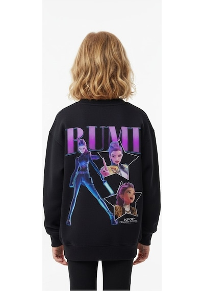 Kpop Kız Çocuk Sweatshirt St09652 Lacıvert