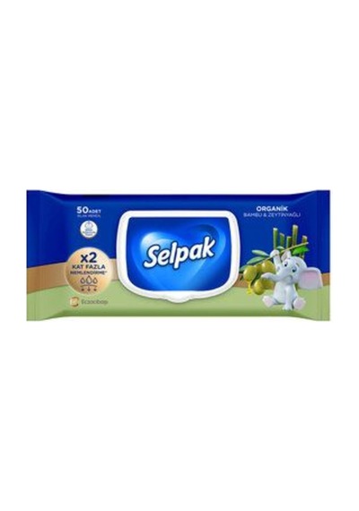 Selpak Organik Bambu & Zeytinyağlı Özlü Islak Mendil 50'li 5 Adet