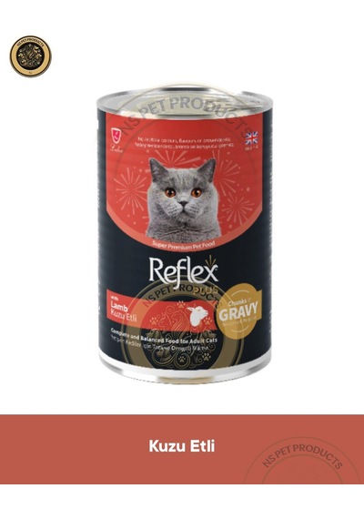 Reflex Plus Sos İçinde Parça Kuzulu Yetişkin Kedi Konservesi 400gr