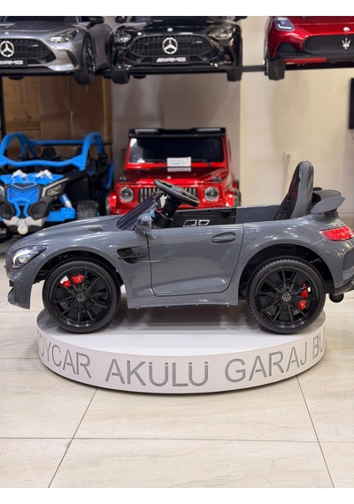 Mercedes Gt Akülü Araba 0-6 Yaş Kumandalı Özel Plaka Hediye Gri