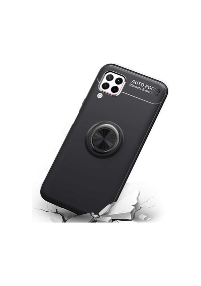 Huawei P40 Lite Kılıf Zore Ravel Silikon Kapak Siyah-Kırmızı