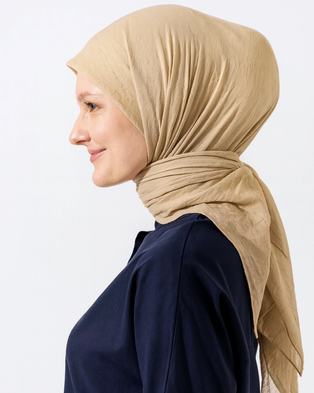 Bilenler Konfor Eşarp 195x85 Cm 4 Mevsim Kullanım Terletmez, Kaymaz, Pamuk Polyester Karışımlı Rahat Eşarp BEj