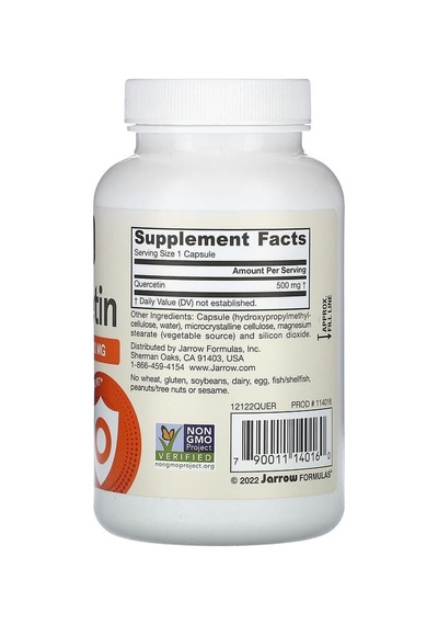 Jarrow Formulas, Vegan Quercetin, 500 Mg, 100 Veggie Capsules