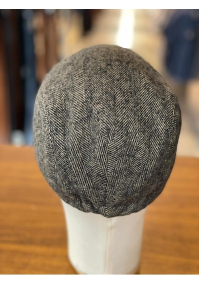 Hamze İngiliz London Model Balıksırtı Desen Kaşe Kumaş Kasket Şapka Kahverengi