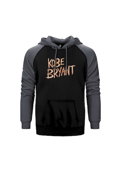 Kara Mamba Gri Renk Reglan Kol Kapşonlu Sweatshirt Gri
