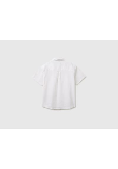 United Colors Of Benetton Keten Karışımlı Çocuk Gömlek Beyaz