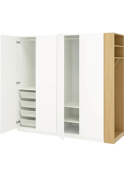 Ikea Beyaz Şık Kapaklı Gardırop 220x60x201 Cm