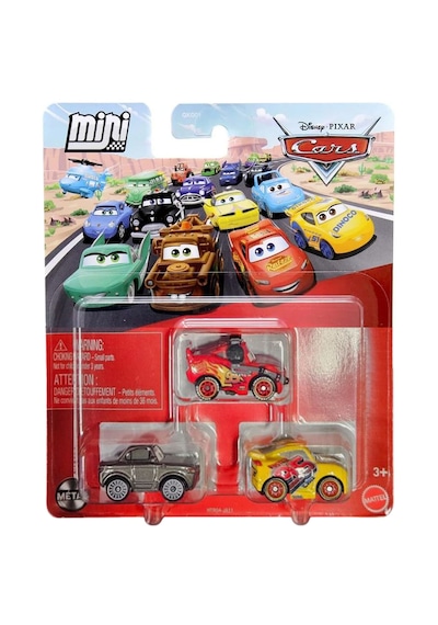 Üçlü Cars Mini Racers - Lightning Mcqueen With Headset & Rusteze Cruz Ramirez & Sterling Htr04 Kırmızı - Sarı