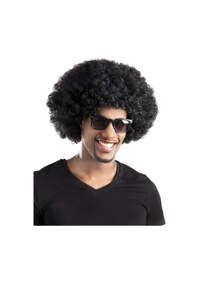 Siyah Renk Kıvırcık Afro Bonus Peruk Parti Peruğu +0