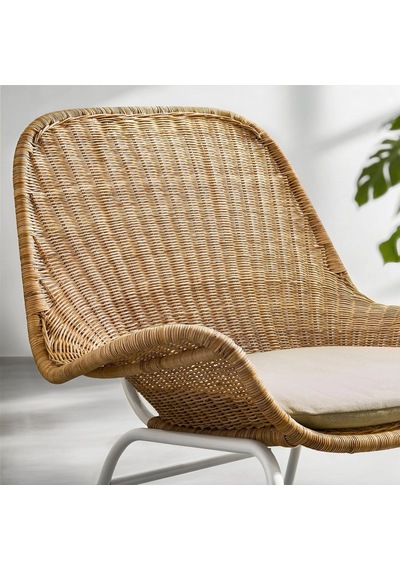 Ikea Beyaz Rahat Berjer Koltuk - Rattan Koltuk Ve Puf