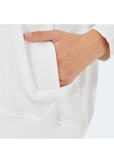 Slazenger VIKENTI SW Oversize Kadın Cepli Oversıze Beyaz Sweatshirt