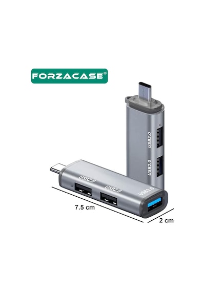 Forzacase Type-c To Usb 3.0 Çoğaltıcı Hub 3in1 Otg Adaptör Fc446