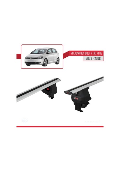 Volkswagen Golf V 1k Plus 2003-2008 Arası İle Uyumlu Ace-4 Ara Atkı Tavan Barı Gri
