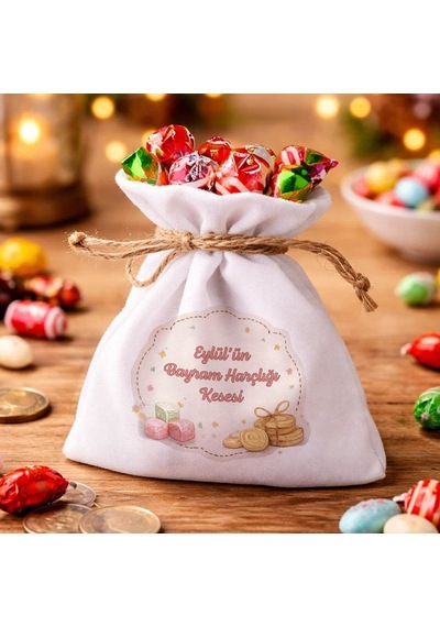 Bk Gift Kişiye Özel İsimli Çocuk Bayram Harçlık Ve Şeker Kesesi -2, İsimli Bayram Kesesi, Bayram Hediyesi Kobitmeyencom36822 Bk Gift