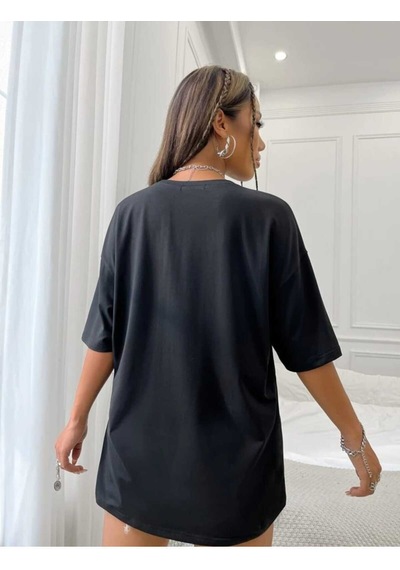 Noıssey Siyah California Baskılı Oversize Unisex
