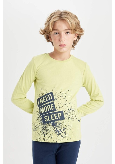 Defacto Erkek Çocuk Pijama Takımı Baskılı Uzun Kollu Üst Beli Lastikli Uzun Alt D2896a824au Yeşil Defacto Erkek Çocuk Pijama Takımı Baskılı Uzun Kollu Üst Beli Lastikli Uzun Alt D2896a824au Yeşil
